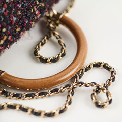 Chanel Wood Top Handle Tweed Bag