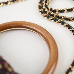 Chanel Wood Top Handle Tweed Bag