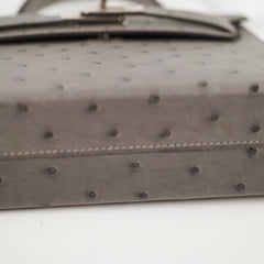 Hermes Mini Kelly Ostrich Gris Meyer B Stamp