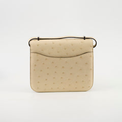 Hermes Mini 18 Constance Ostrich Parchemin B Stamp