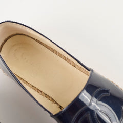 Chanel Espadrilles Patent Navy Size 35