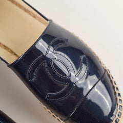 Chanel Espadrilles Patent Navy Size 35