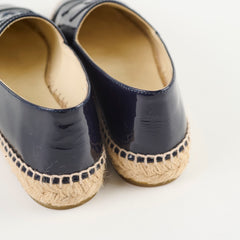 Chanel Espadrilles Patent Navy Size 35