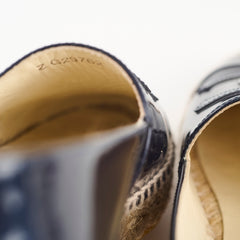Chanel Espadrilles Patent Navy Size 35