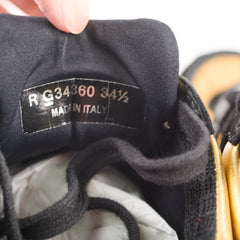 Chanel Suede/Leather Low Top Sneakers Black/Gold Size 34.5