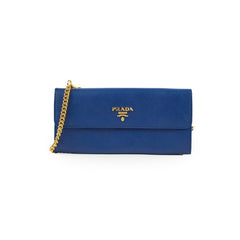 Prada Saffiano Wallet On Chain WOC Royal Blue