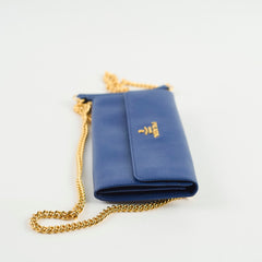 Prada Saffiano Wallet On Chain WOC Royal Blue