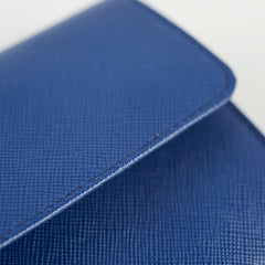 Prada Saffiano Wallet On Chain WOC Royal Blue