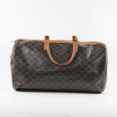Celine Large Travel Bag Triomphe Canvas/Calfskin Leather Brown