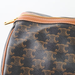 Celine Large Travel Bag Triomphe Canvas/Calfskin Leather Brown