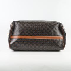 Celine Large Travel Bag Triomphe Canvas/Calfskin Leather Brown