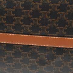 Celine Large Travel Bag Triomphe Canvas/Calfskin Leather Brown
