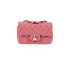 Chanel Classic Rectangle Mini Flap Lambskin Leather Pink