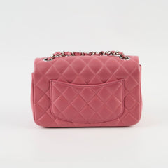 Chanel Classic Rectangle Mini Flap Lambskin Leather Pink