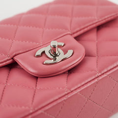 Chanel Classic Rectangle Mini Flap Lambskin Leather Pink