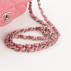 Chanel Classic Rectangle Mini Flap Lambskin Leather Pink