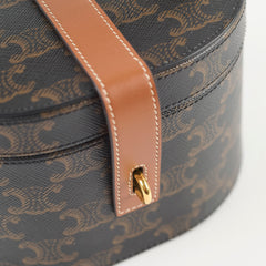 Celine Mini Vanity Case Triomphe Canvas/Calfskin Leather Brown