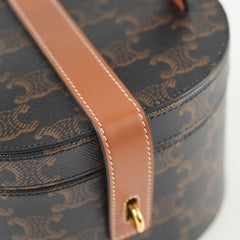 Celine Mini Vanity Case Triomphe Canvas/Calfskin Leather Brown
