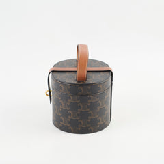 Celine Mini Vanity Case Triomphe Canvas/Calfskin Leather Brown