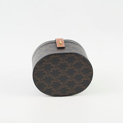 Celine Mini Vanity Case Triomphe Canvas/Calfskin Leather Brown