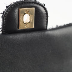 Chanel Mini Tweed Sequin Rectangular Top Handle Classic Flap Black