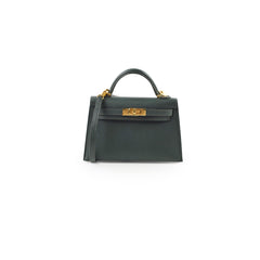 Hermes Mini Kelly Epsom Vert Mangrove K stamp Apr2025