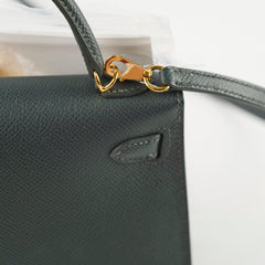Hermes Mini Kelly Epsom Vert Mangrove K stamp Apr2025