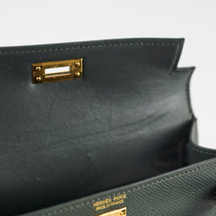 Hermes Mini Kelly Epsom Vert Mangrove K stamp Apr2025