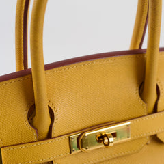 Hermes Birkin 30 Epsom Dark Yellow - D square stamp