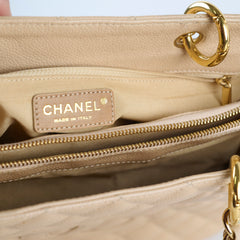Chanel GST Grand Shopping Tote Beige Caviar GHW