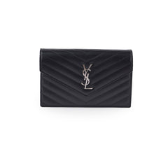 Saint Laurent Small Envelope Wallet on Chain Black SHW