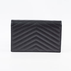 Saint Laurent Small Envelope Wallet on Chain Black SHW