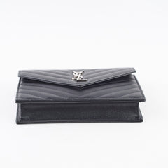 Saint Laurent Small Envelope Wallet on Chain Black SHW