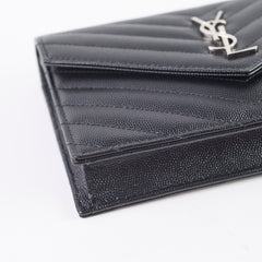 Saint Laurent Small Envelope Wallet on Chain Black SHW