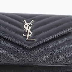 Saint Laurent Small Envelope Wallet on Chain Black SHW