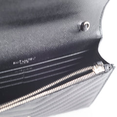 Saint Laurent Small Envelope Wallet on Chain Black SHW