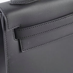 Hermes Kelly 32 Sellier Sombrero Box Leather GHW Matte Black