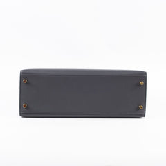 Hermes Kelly 32 Sellier Sombrero Box Leather GHW Matte Black