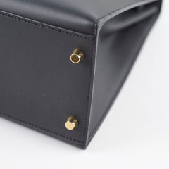 Hermes Kelly 32 Sellier Sombrero Box Leather GHW Matte Black