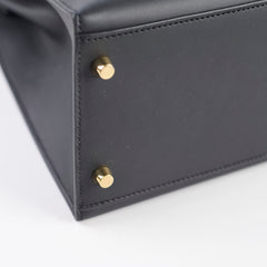Hermes Kelly 32 Sellier Sombrero Box Leather GHW Matte Black