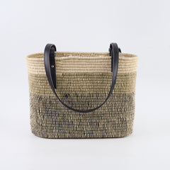 Loewe Square Basket Bag Mixed Media Woven Raffia