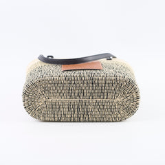 Loewe Square Basket Bag Mixed Media Woven Raffia
