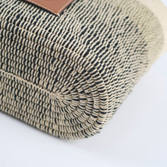 Loewe Square Basket Bag Mixed Media Woven Raffia