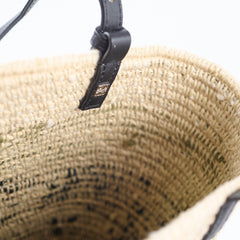 Loewe Square Basket Bag Mixed Media Woven Raffia