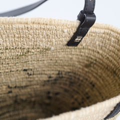 Loewe Square Basket Bag Mixed Media Woven Raffia