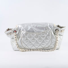 Chanel Nylon Fur BonBon Tote Silver
