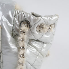 Chanel Nylon Fur BonBon Tote Silver