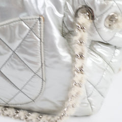 Chanel Nylon Fur BonBon Tote Silver