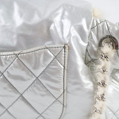 Chanel Nylon Fur BonBon Tote Silver