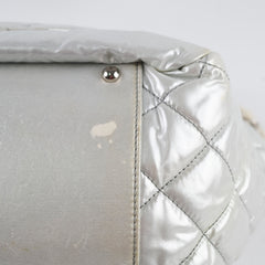 Chanel Nylon Fur BonBon Tote Silver